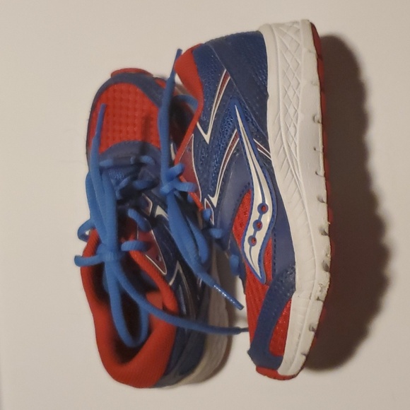Kids / Toddler Saucony red white blue lace up shoes, size 10.5 toddler - Picture 3 of 4